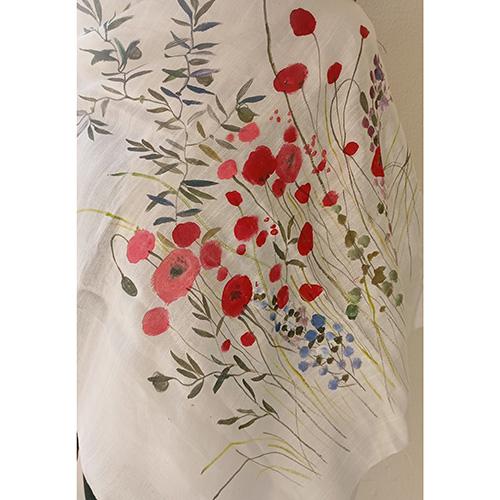 Hand-painted silk scarf -image2-952