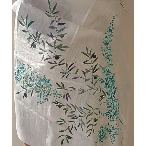  Hand painted silk cashmere scarf-image2-954