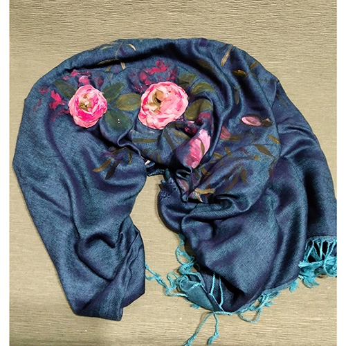 Hand-painted cashmere with silk scarf-image2-835