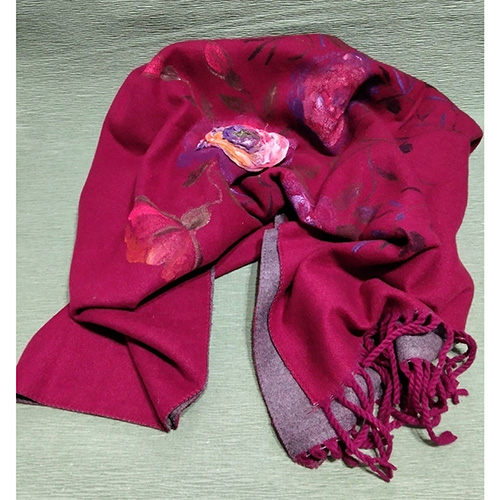 Cashmere Scarf, very warm, Hand-painted -image2-836