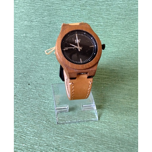 Ξύλινο γυναικείο ρολόι με δερμάτινο λουράκι -image2-873