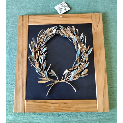 Κάδρο με στεφάνι από φυσικό Κλαδί Ελιάς επιμεταλλωμένο και επιχρυσωμένο-image2-1042