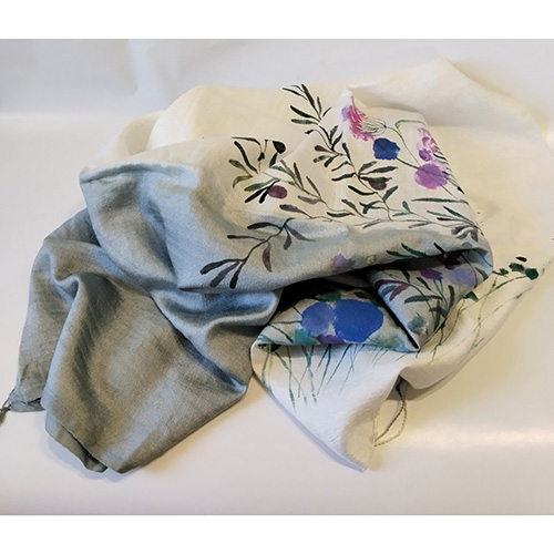 Hand-painted silk gradient scarf-image2-899