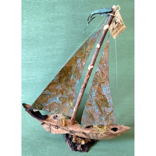 Καράβι Ιστιοφόρο με πανιά από οξειδωμένο μπρούτζο -image2-858