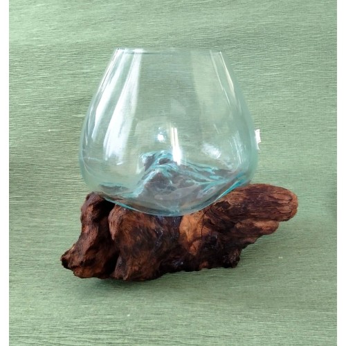 Piece of root with blown glass -image2-1009
