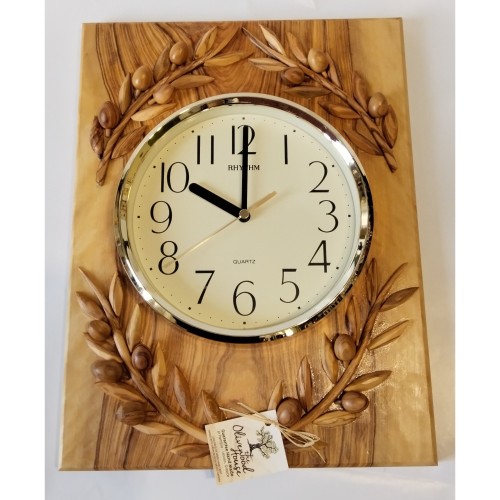 Καταπληκτικό ρολόι τοίχου  με κλαδάκια ελιάς και με Γερμανικό μηχανισμό -image2-502