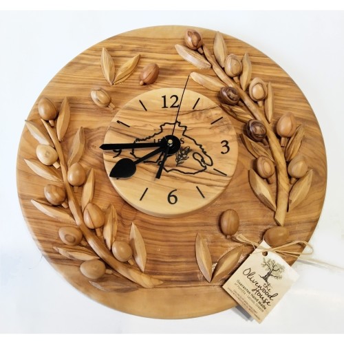Μοναδικό Χειροποίητο ρολόι τοίχου από ξύλο ελιάς με κλαδιά-image2-929