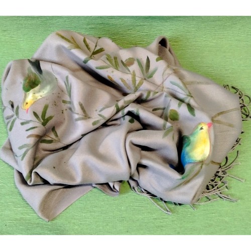 Hand -painted Cashmere Scarf -image2-825