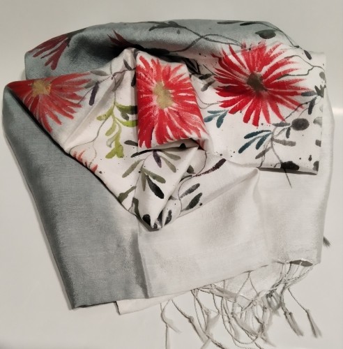 Hand-painted silk gradient scarf-image2-719