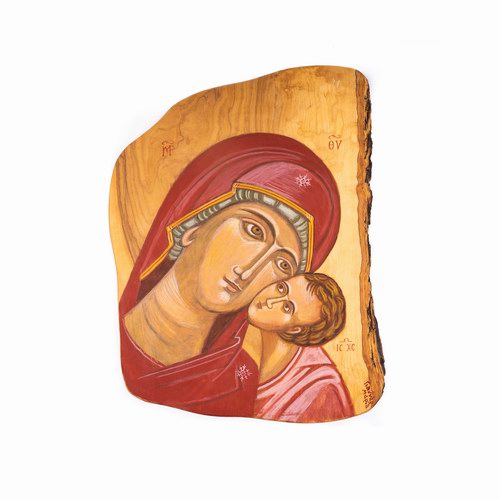 Παναγία Με Βρέφος Ζωγραφιστή Σε Ξύλο Ελιάς-image2-290