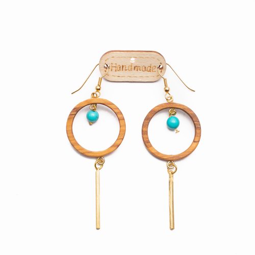 Earrings With Tirquoise & Bronze-image2-670